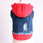 Pet Hoodies Clothes For Big Medium Small Dog Pet Dog Jacket Casual Denim Vest Jeans Jumpsuit Warm Pet Dog Coat XS-XXL