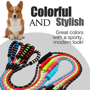 Reflective Dog Leash K9 Pitbull Pet Training Running Tracking Lead Leashes Nylon Mountain Climbing Rope for Medium Large Dogs