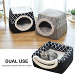 L/XL Pet Cat Dog Nest Dual Use Warm Soft Sleeping Bed Pad For Pet Non-slip Breathable Cat House Dog Sleeping Mat Blanket Kennel