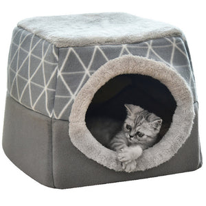 L/XL Pet Cat Dog Nest Dual Use Warm Soft Sleeping Bed Pad For Pet Non-slip Breathable Cat House Dog Sleeping Mat Blanket Kennel