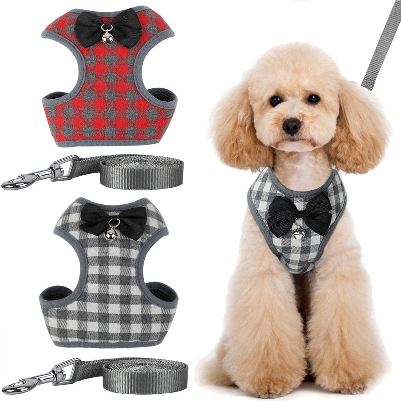 Dog Supplies Set, Pet Chest Belt Collar Traction Rope For Dogs, Dog Clothes Harnesses & Necklace Strap Dog Leash Easy to Wear