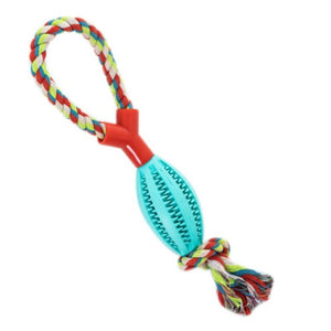 Dog Toy Throwing Bite Rope Bite Resistant Rubber Ball Pet Puppy Molar Depression Training Toy Interactive toys