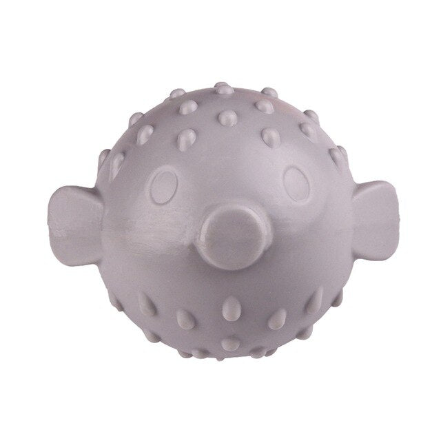 Hot Sell Squeaky Puffer Fish Pets Dog Toys Squeeze Squeaky Sound Funny Toy Safety Rubber For Dogs Molar Chew Toys