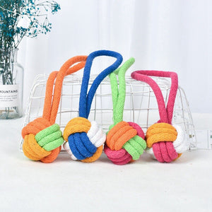 Pet Bite Tug Of War Toy Woven By Cotton Rope Interactive Dog Chew Toy For Teeth Cleaning