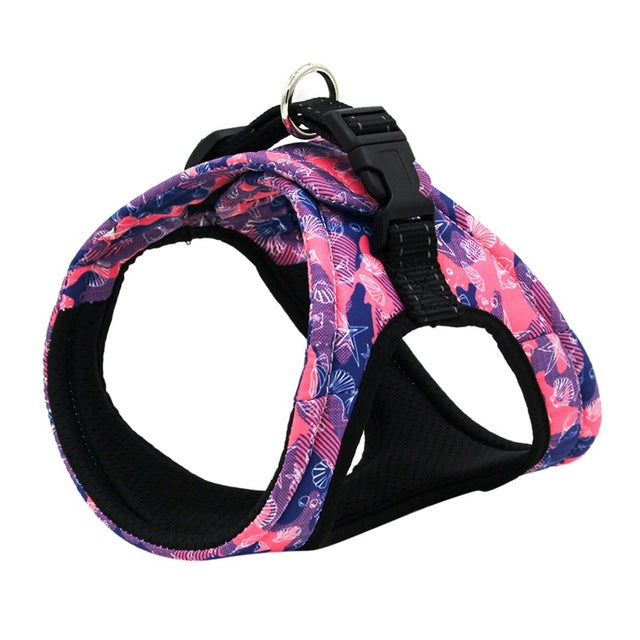 Pet Dog Harness Adjustable Nylon Pet Polyester Harness For Leash Reflective Safe Walking Vest For Small And Medium Dogs