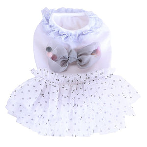 Summer White Dog Dress For Pet Dog Clothes Wedding Dress Skirt With Bow Puppy Clothing Spring Fashion Pet Clothes XS-XL