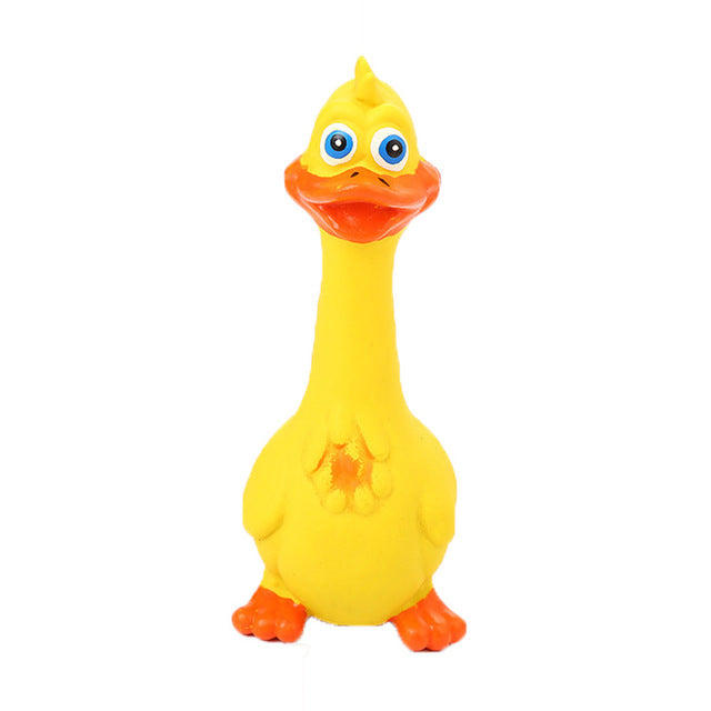 New 18cm Lovely Dog Toys Funny Yellow Rubber Chicken Pet Chew Honking Squeaking Squeaker Screaming Chicken Toy For Dogs Playing